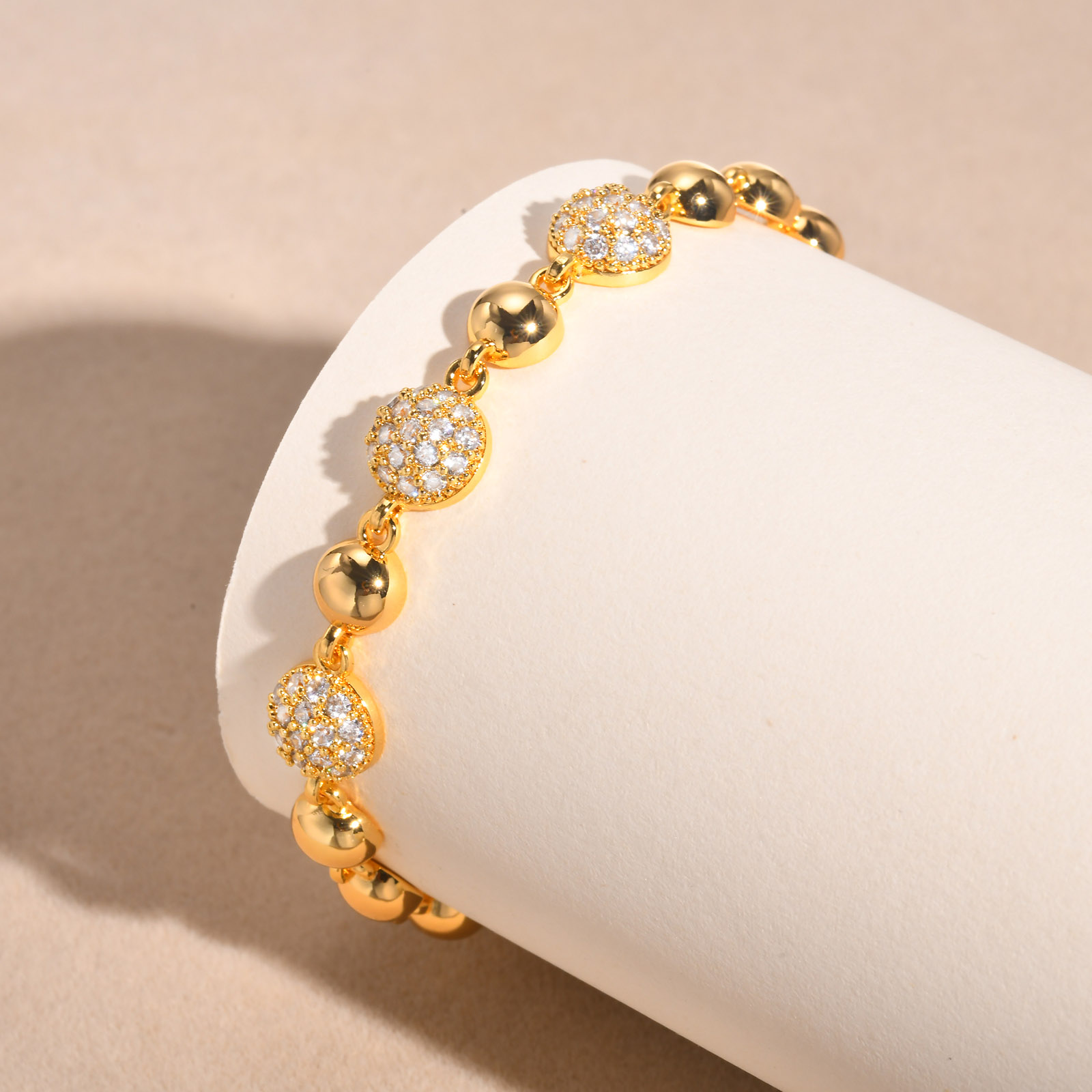 Copper 18K Gold Plated Elegant Shiny Inlay Flower Snake Zircon Bracelets display picture 11