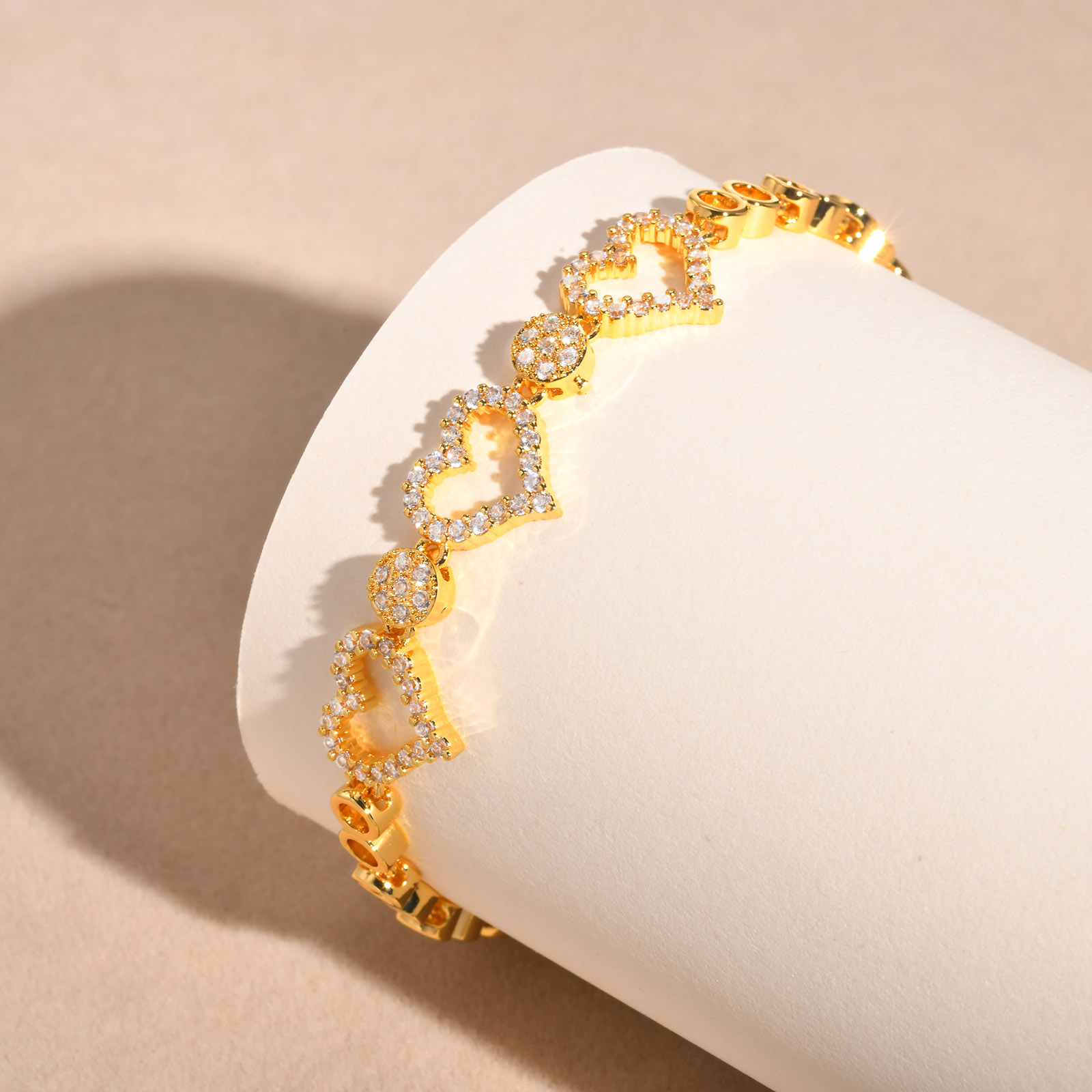 Copper 18K Gold Plated Elegant Shiny Inlay Flower Snake Zircon Bracelets display picture 6