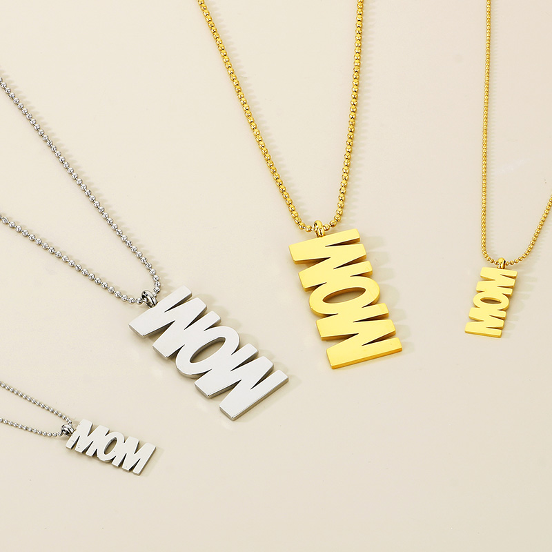 Stainless Steel 18K Gold Plated Simple Style Letter Pendant Necklace display picture 10