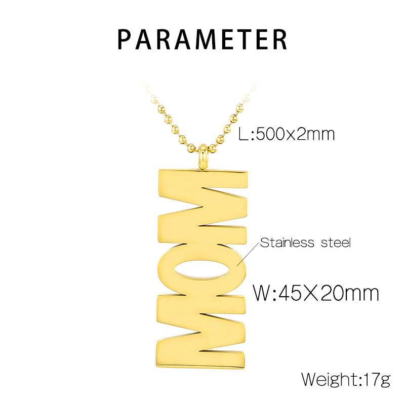 Acero Inoxidable Chapados en oro de 18k Estilo Simple Letra Collar Colgante display picture 1