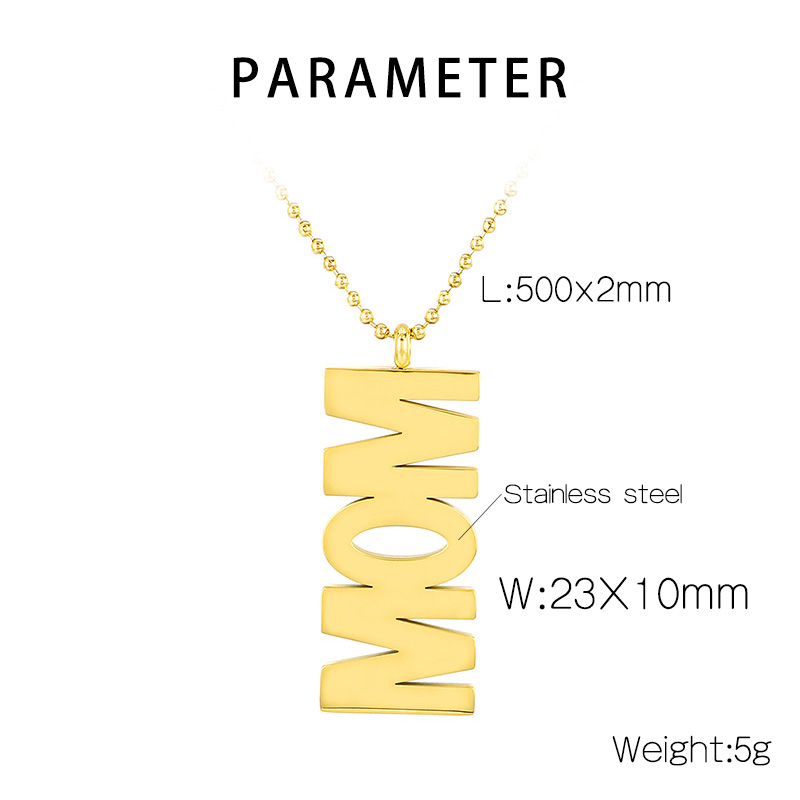Stainless Steel 18K Gold Plated Simple Style Letter Pendant Necklace display picture 2