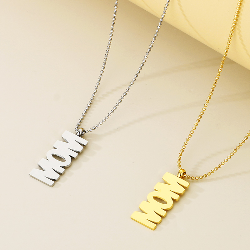 Stainless Steel 18K Gold Plated Simple Style Letter Pendant Necklace display picture 8