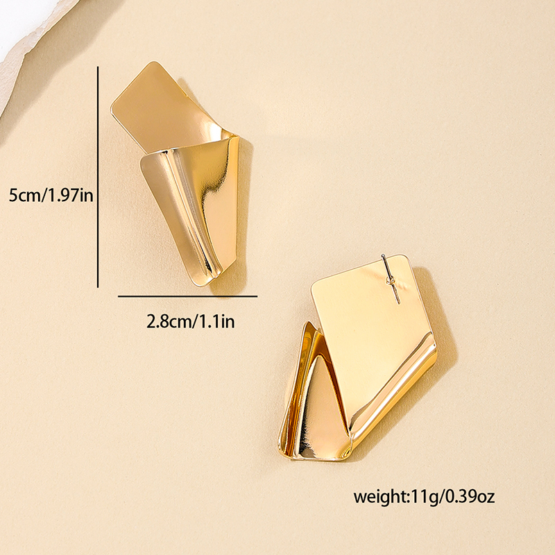 1 Pair Nordic Style Simple Style Solid Color Irregular Alloy Ear Studs display picture 5