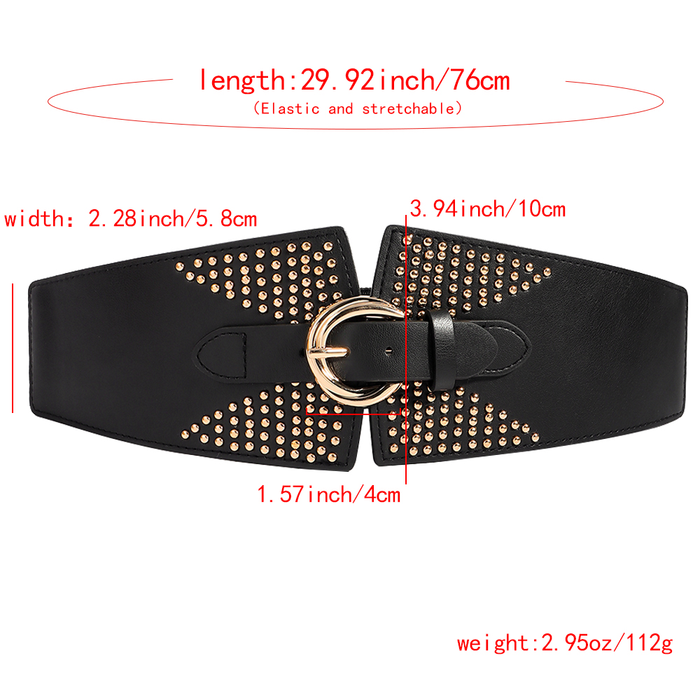 Vintage Style Simple Style Solid Color Alloy Rivet Women's Leather Belts display picture 2