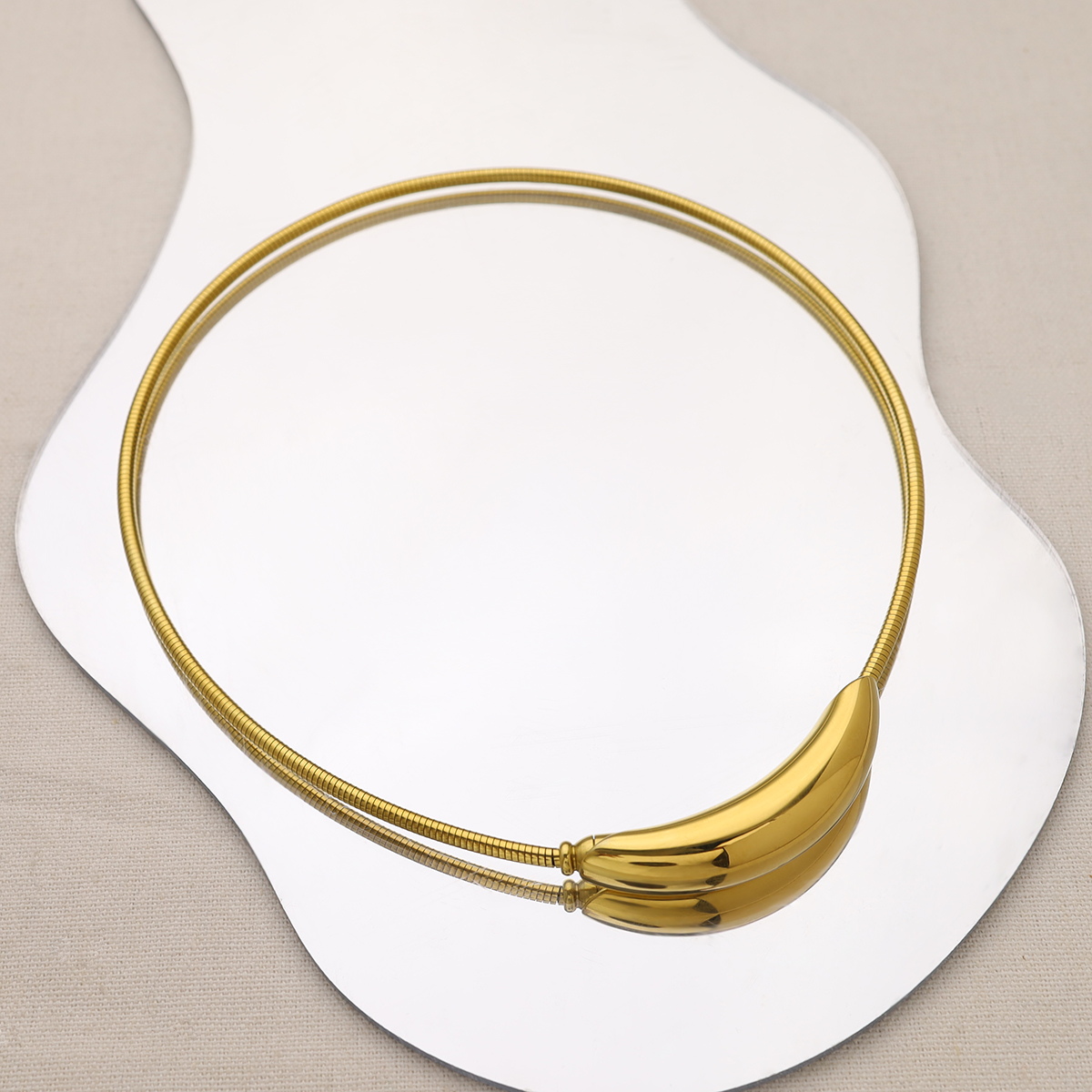 Rostfreier Stahl Titan Stahl 18 Karat Vergoldet IG-Stil Einfacher Stil Geometrisch Überzug Halsband display picture 3