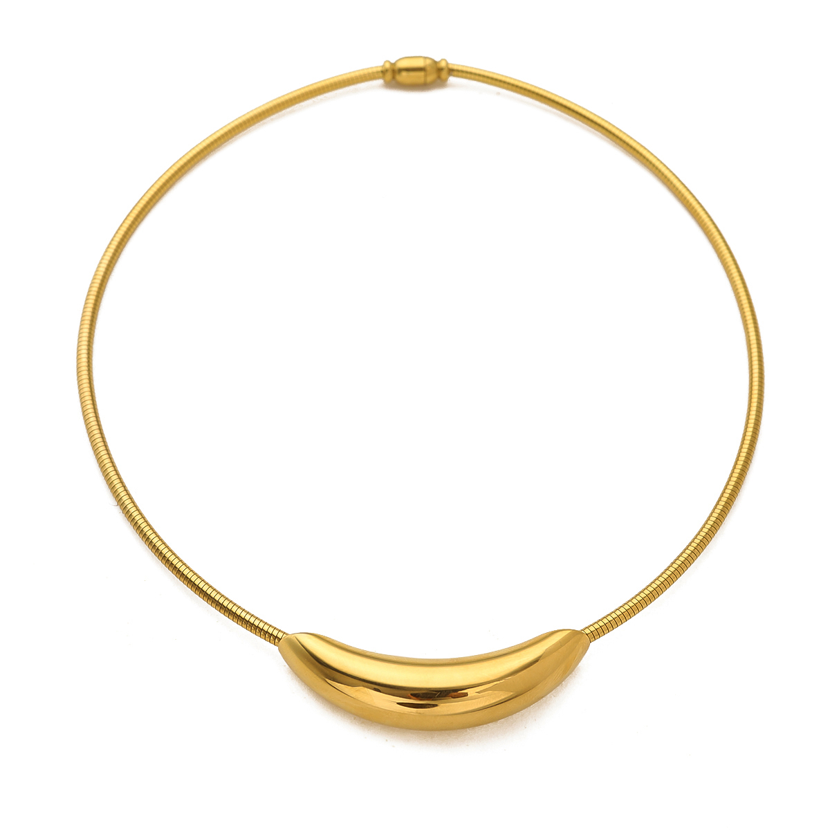 Rostfreier Stahl Titan Stahl 18 Karat Vergoldet IG-Stil Einfacher Stil Geometrisch Überzug Halsband display picture 1