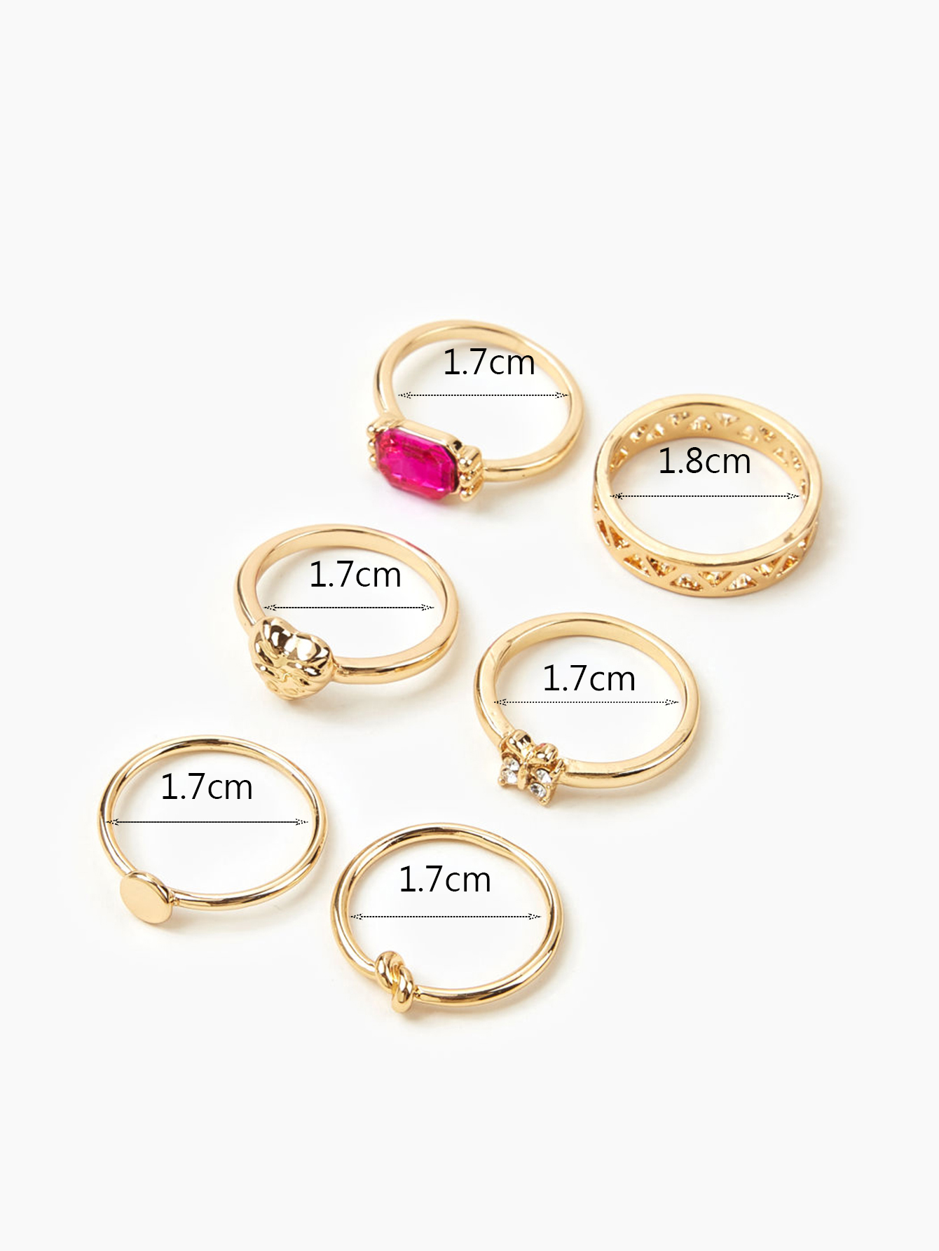 IG Style Simple Style Sun Heart Shape Butterfly 14K Gold Plated Rhinestones Alloy Wholesale Rings display picture 6