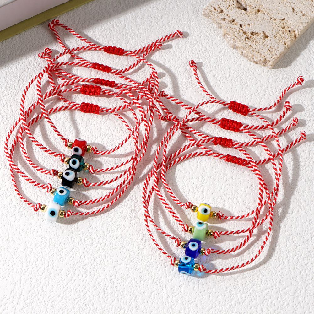Elegant Streetwear Devil's Eye Glass Rope Women's Drawstring Bracelets display picture 2