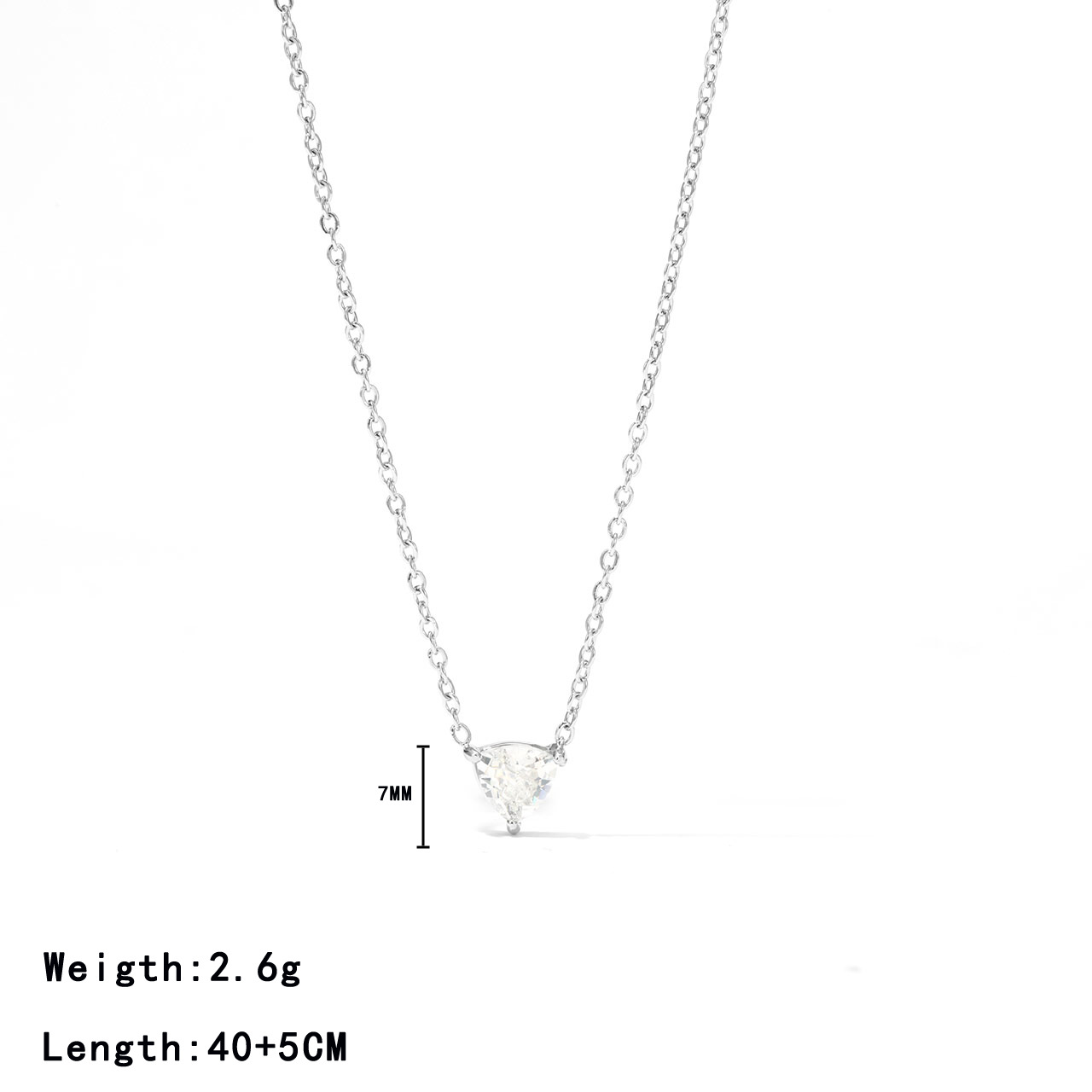 304 Stainless Steel White Gold Plated Gold Plated Elegant Sweet Plating Inlay Solid Color Zircon Pendant Necklace display picture 6