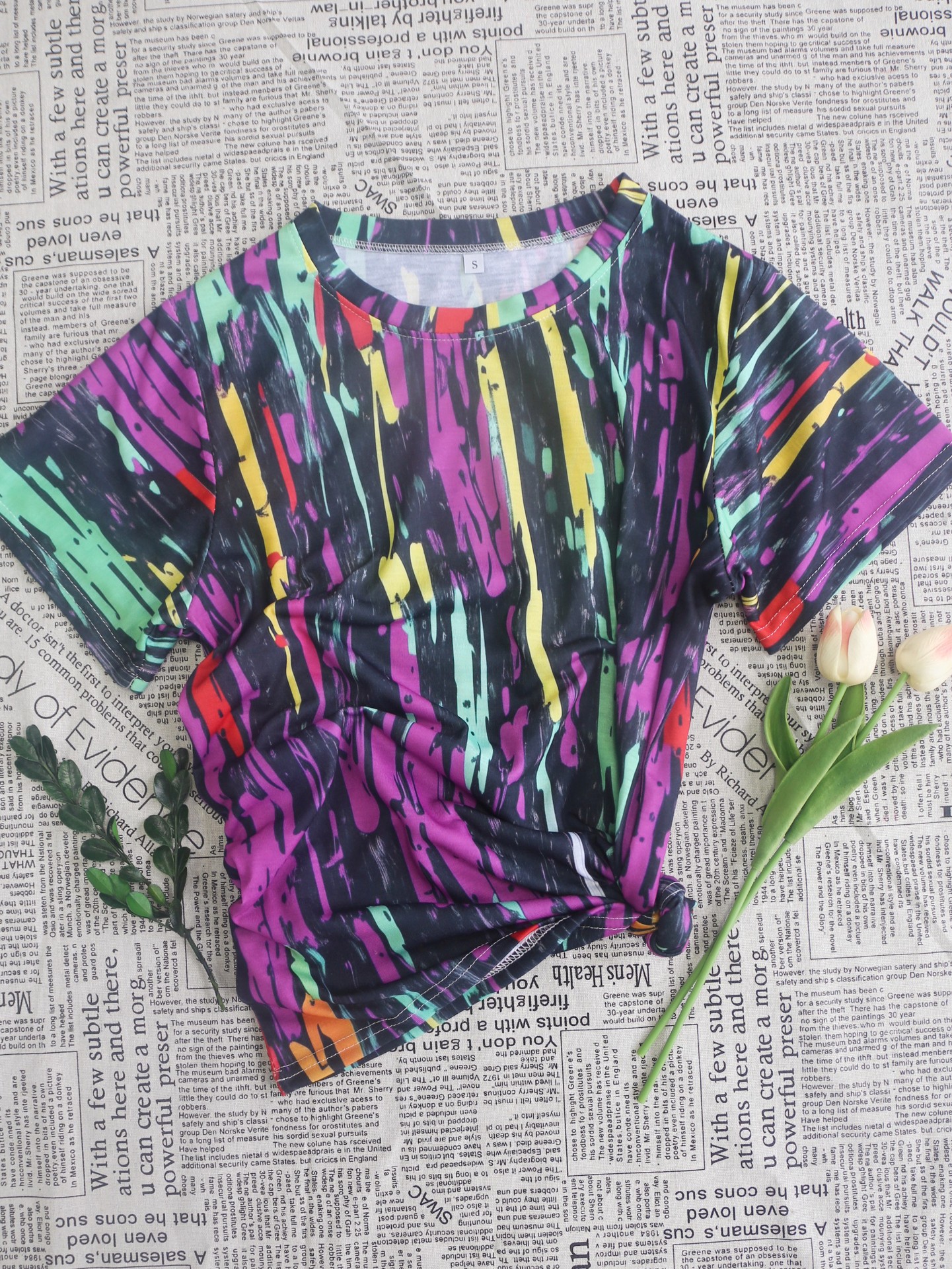 Women's T-shirt Short Sleeve T-Shirts Casual Abstract Color Block display picture 3