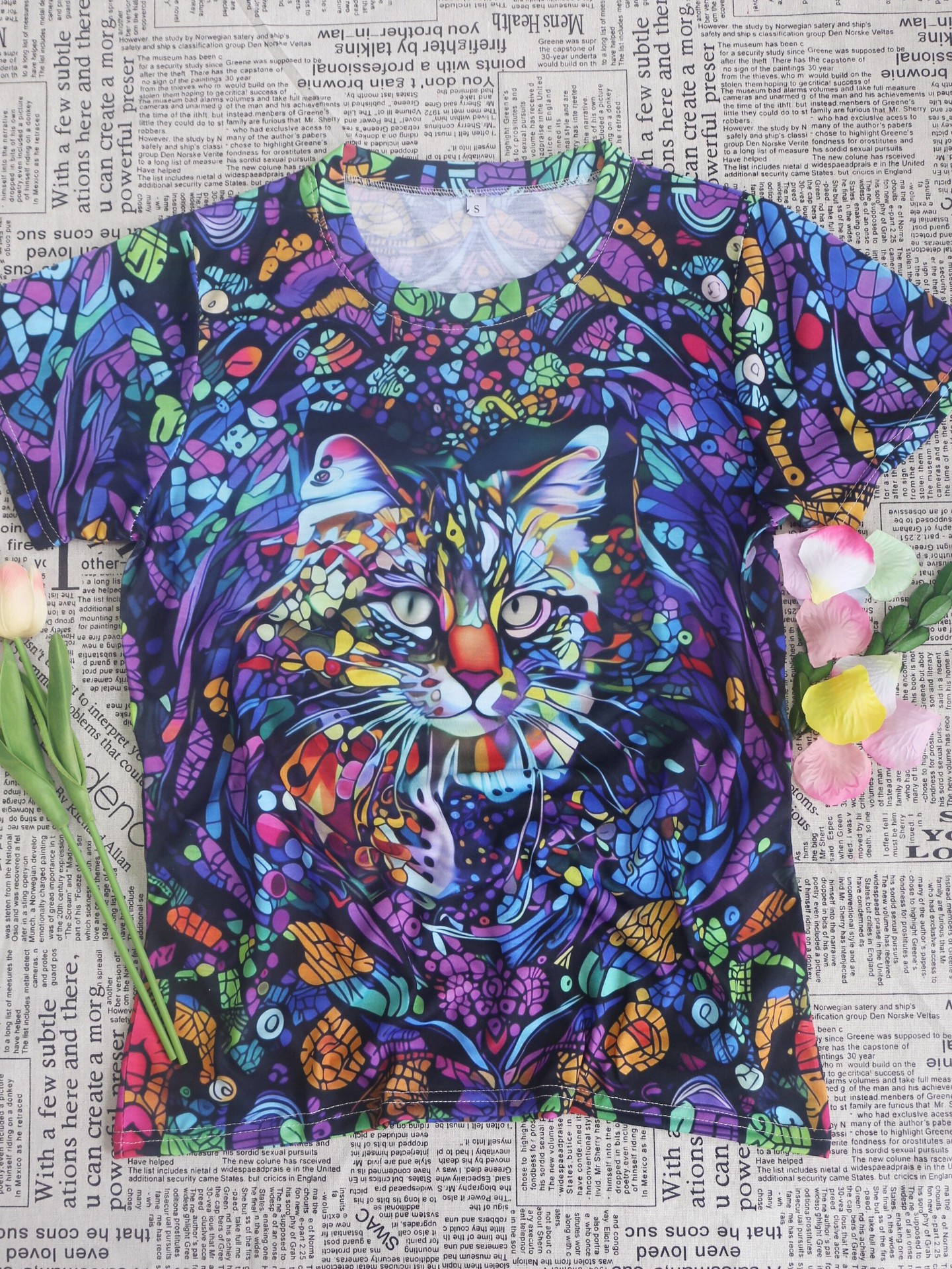 Mujeres Playeras Manga Corta Camisetas Casual Gato display picture 3