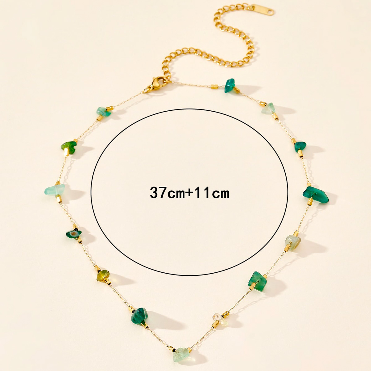 Stainless Steel Natural Stone 18K Gold Plated Casual Simple Style Irregular Necklace display picture 5