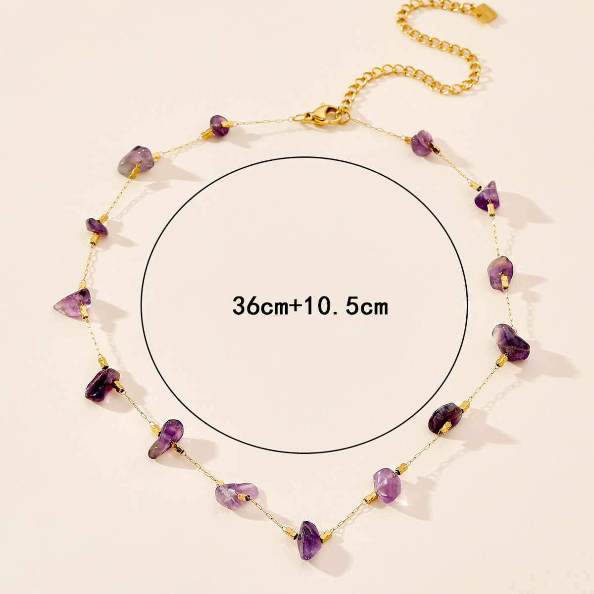 Stainless Steel Natural Stone 18K Gold Plated Casual Simple Style Irregular Necklace display picture 3