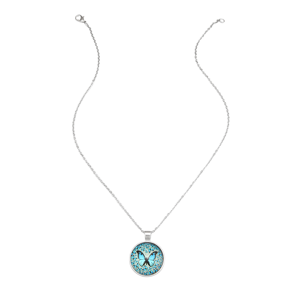 Simple Style Butterfly Alloy Glass Women's Pendant Necklace display picture 1