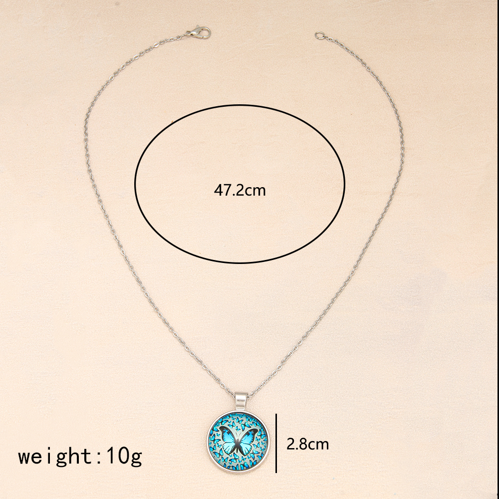 Simple Style Butterfly Alloy Glass Women's Pendant Necklace display picture 3