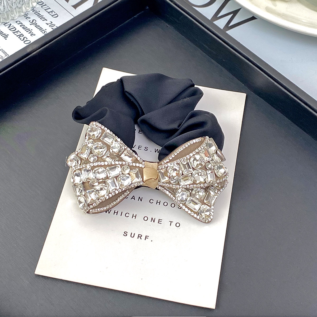 Women's Elegant Preppy Style Shiny Bow Knot Artificial Crystal Rhinestone Inlay Artificial Crystal Rhinestones Hair Tie display picture 4
