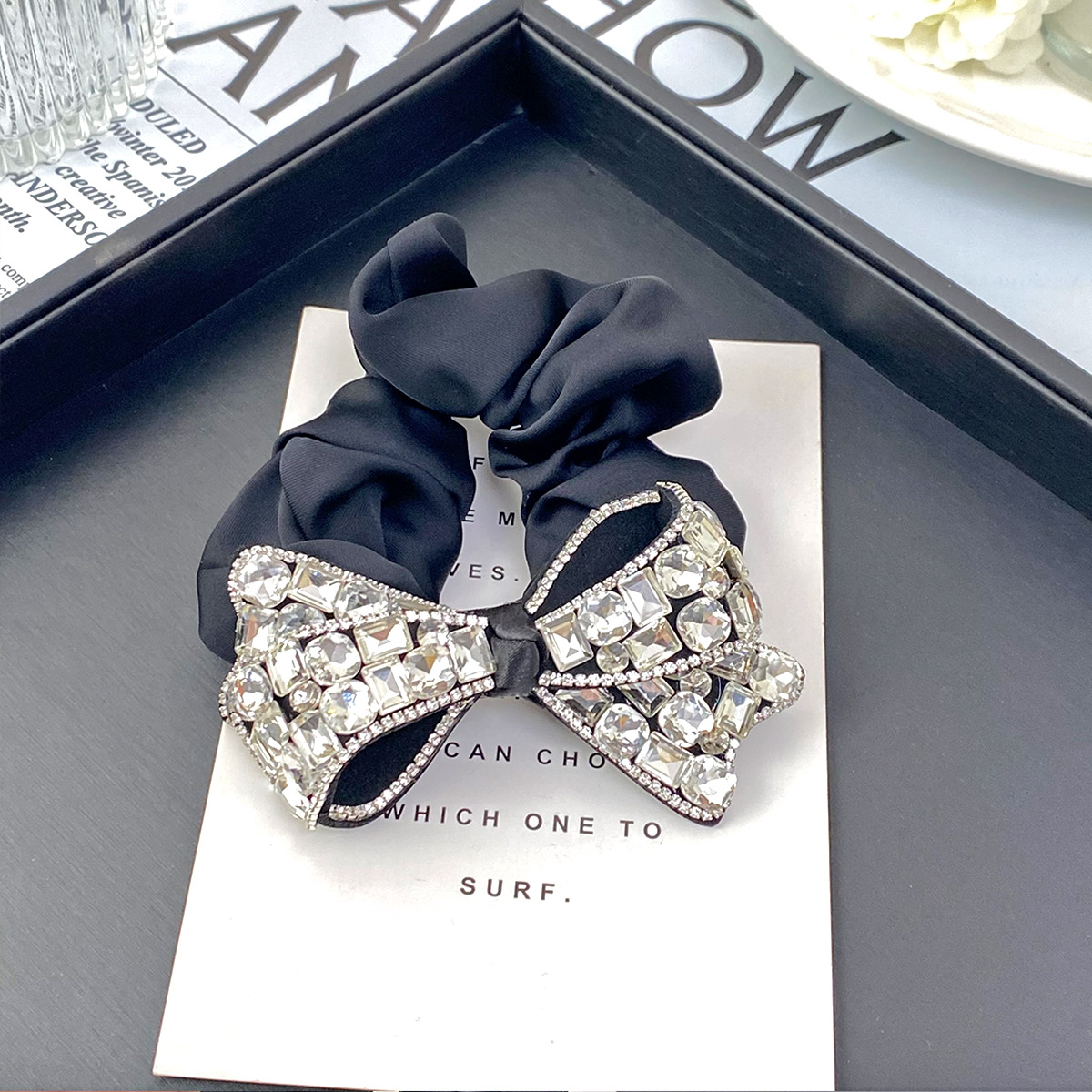 Women's Elegant Preppy Style Shiny Bow Knot Artificial Crystal Rhinestone Inlay Artificial Crystal Rhinestones Hair Tie display picture 5