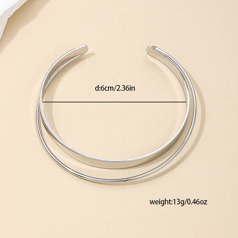 Nordic Style Simple Style Round Alloy Shiny Metallic Women's Bangle display picture 7