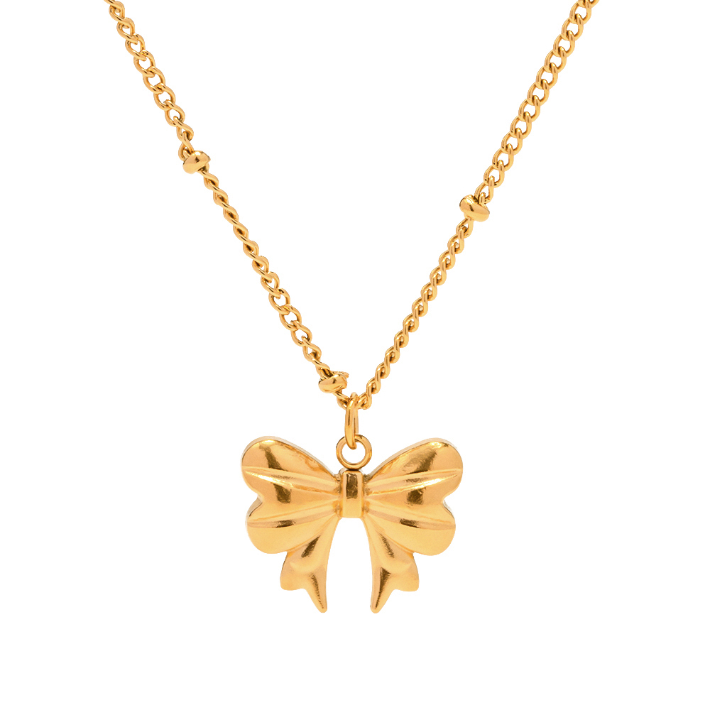 Stainless Steel 18K Gold Plated Simple Style Classic Style Butterfly Plating Pendant Necklace display picture 1