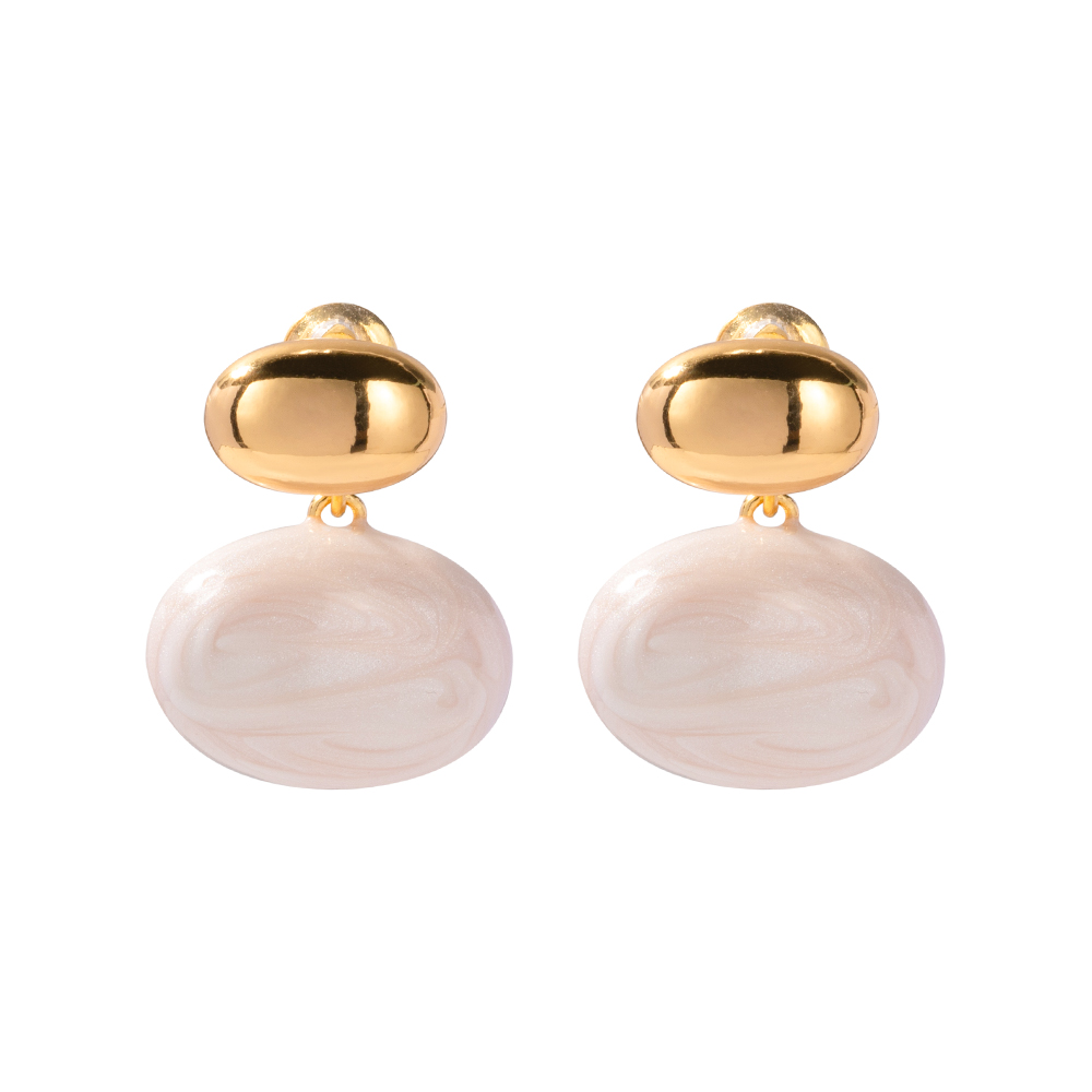 1 Pair Simple Style Classic Style Solid Color Copper Alloy 18K Gold Plated Drop Earrings display picture 1