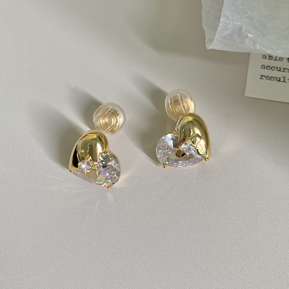 1 Pair Simple Style Commute Solid Color Plating Inlay Copper Zircon 18K Gold Plated Ear Studs display picture 4