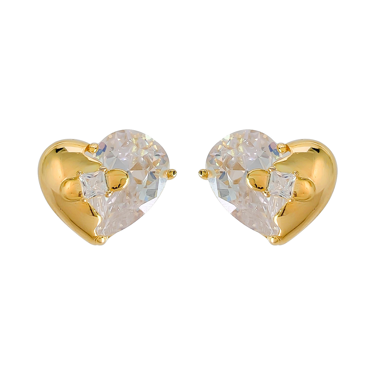 1 Pair Simple Style Commute Solid Color Plating Inlay Copper Zircon 18K Gold Plated Ear Studs display picture 7
