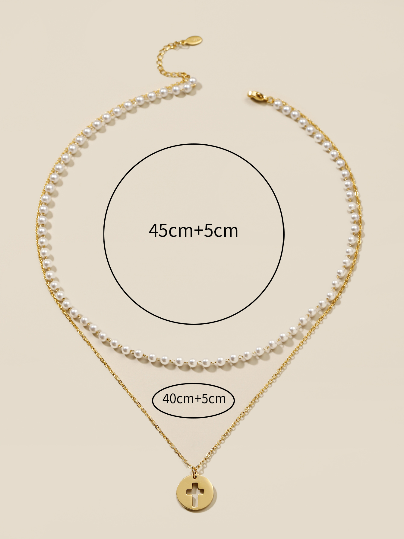 Simple Style Classic Style Cross Stainless Steel Imitation Pearl Beaded Plating Artificial Pearls 18K Gold Plated Women's Necklace display picture 7