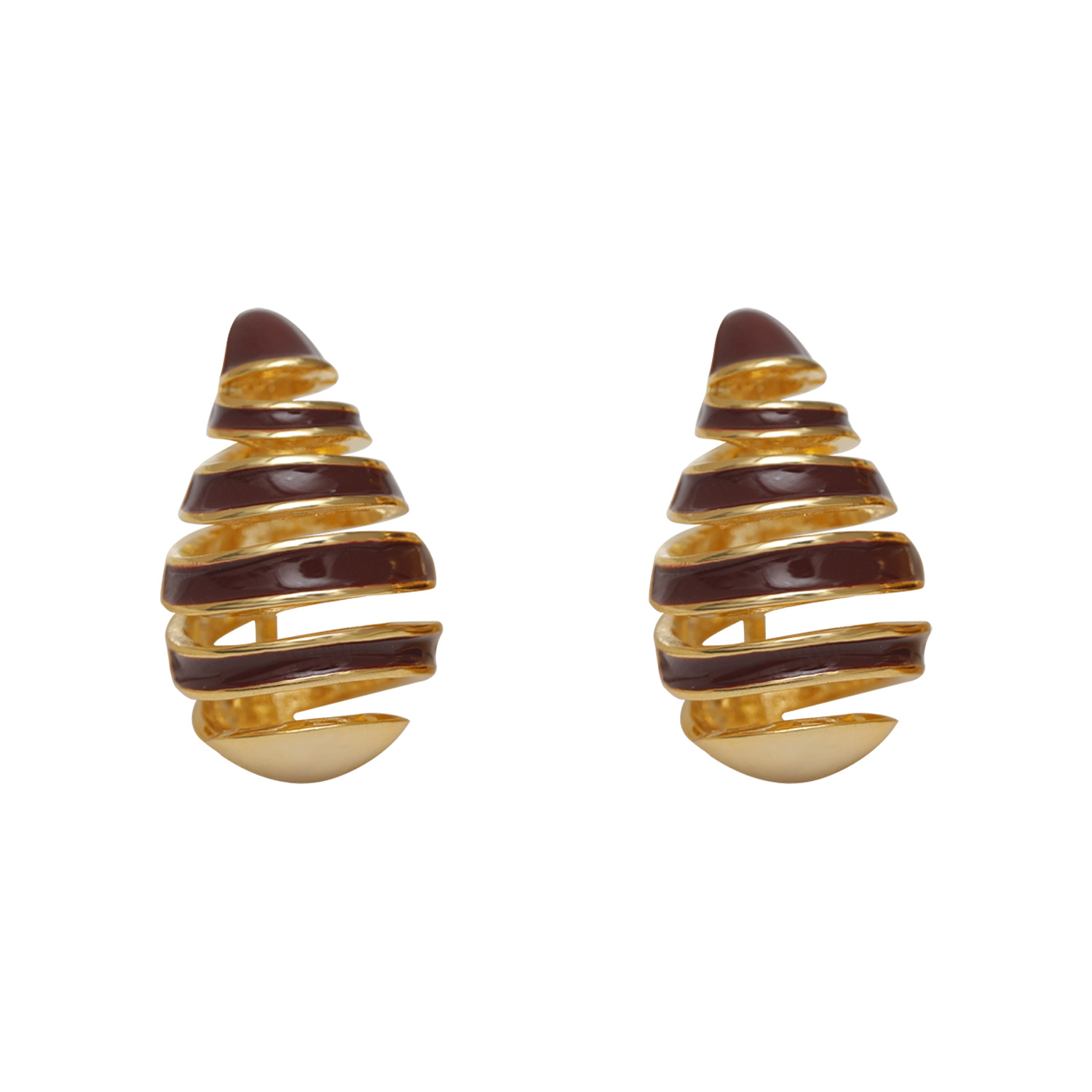 1 Pair Simple Style Commute Solid Color Plating Copper 18K Gold Plated Ear Studs display picture 1