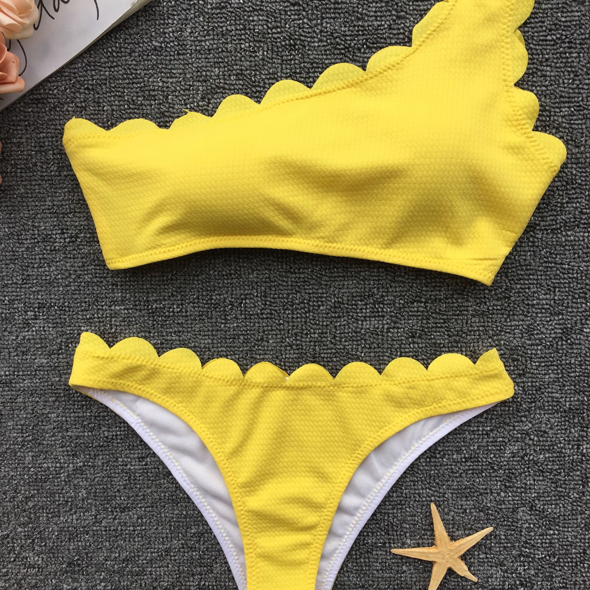 Women's Solid Color 2 Pieces Set Bikinis Swimwear display picture 5