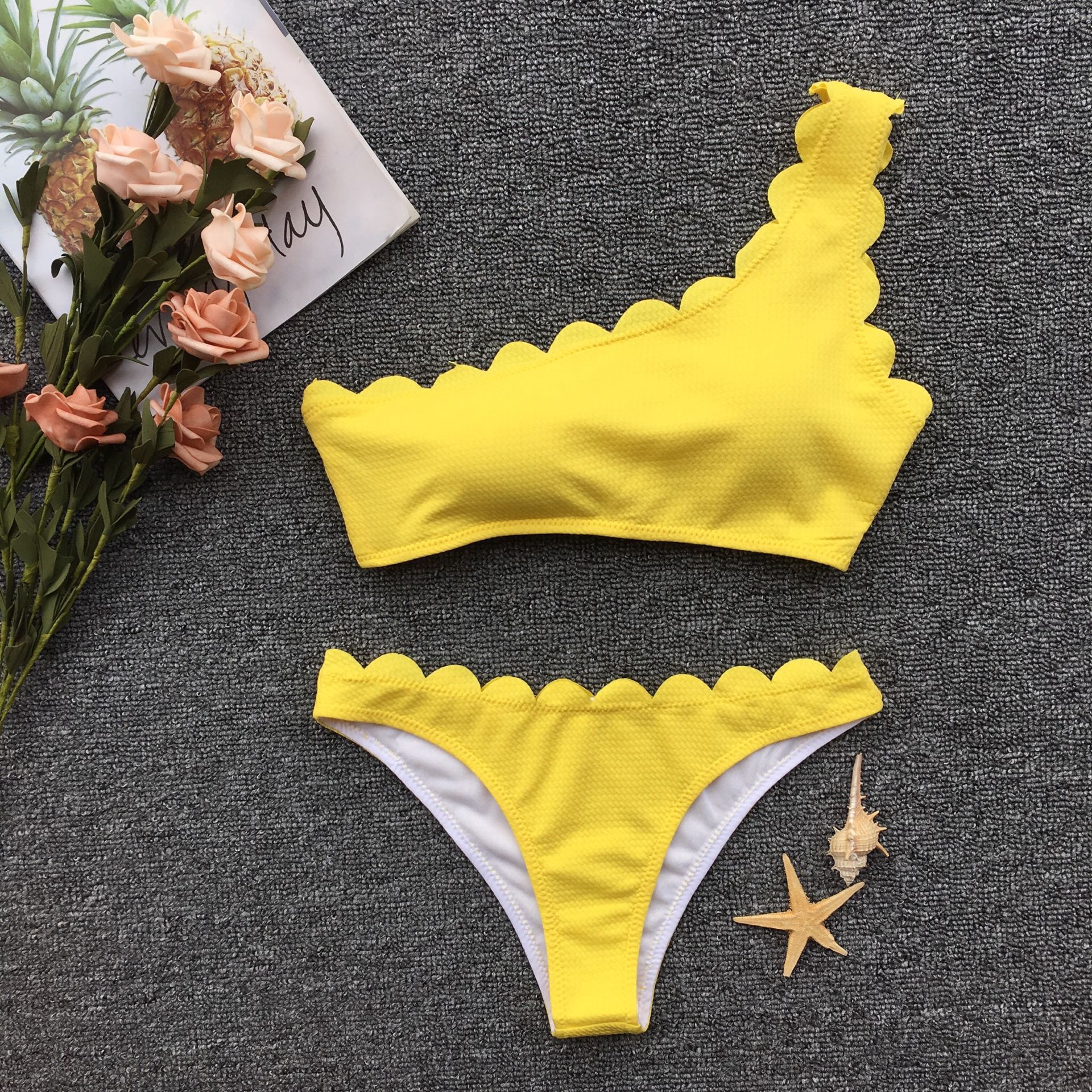 Women's Solid Color 2 Pieces Set Bikinis Swimwear display picture 9