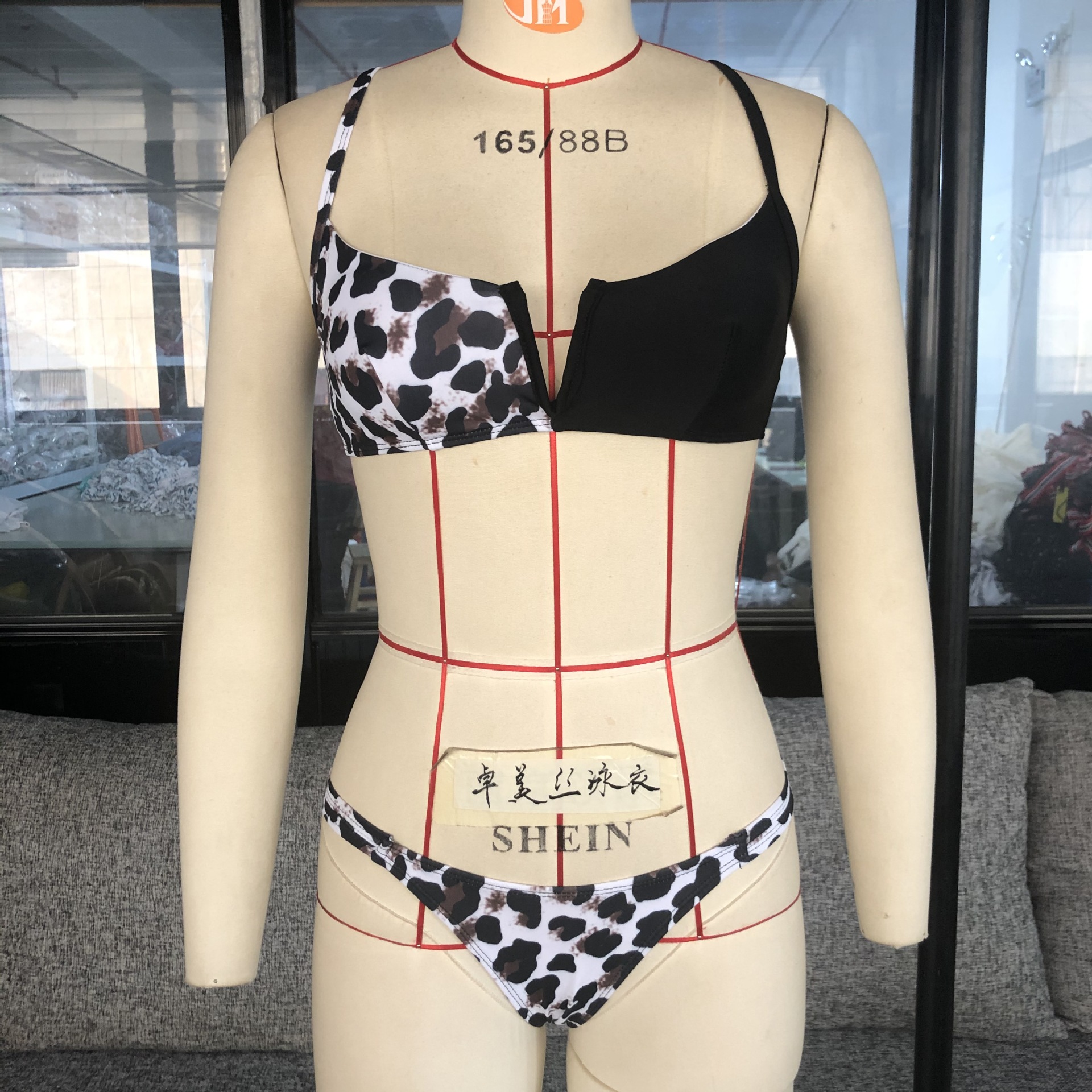 Women's Leopard 2 Pieces Set Bikinis Swimwear display picture 7