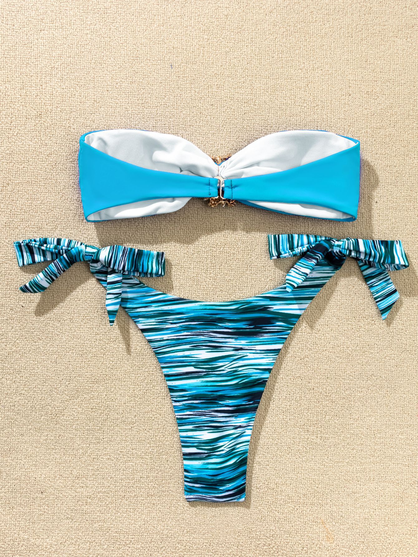 Women's Waves 2 Pieces Set Bikinis Swimwear display picture 12