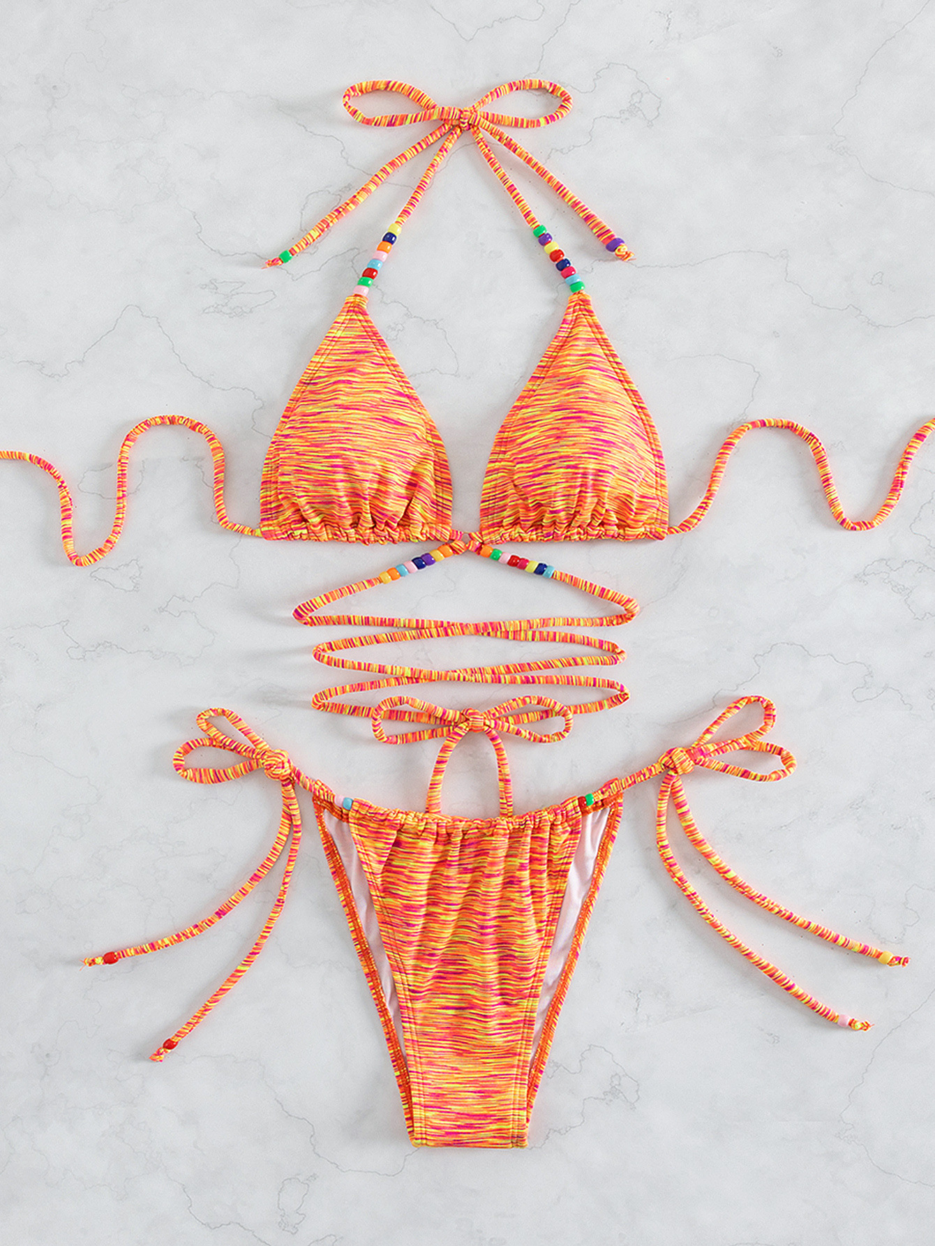 Mujeres Degradado De Color Juego De 2 Piezas Bikinis Traje De Baño display picture 5