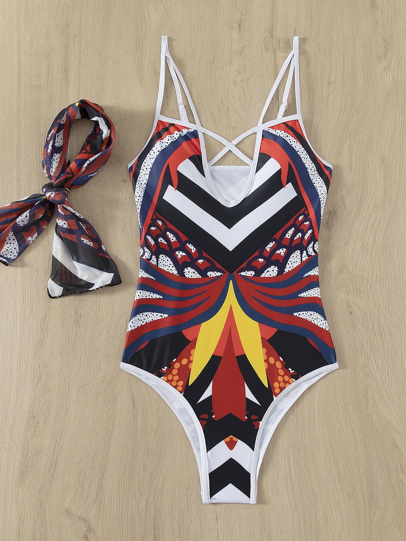 Women's Vacation Printing 1 Piece One Piece Swimwear display picture 5