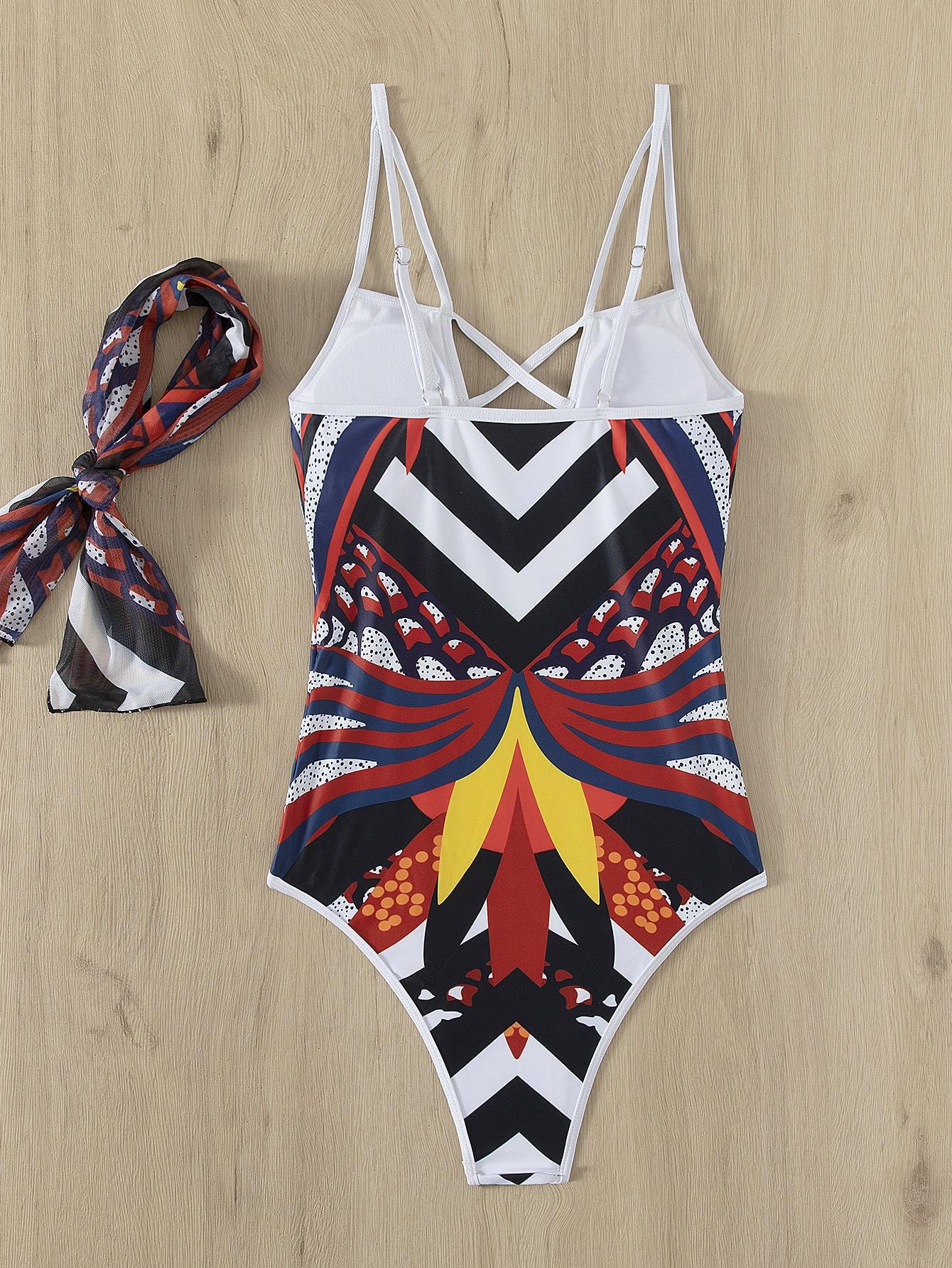 Women's Vacation Printing 1 Piece One Piece Swimwear display picture 6