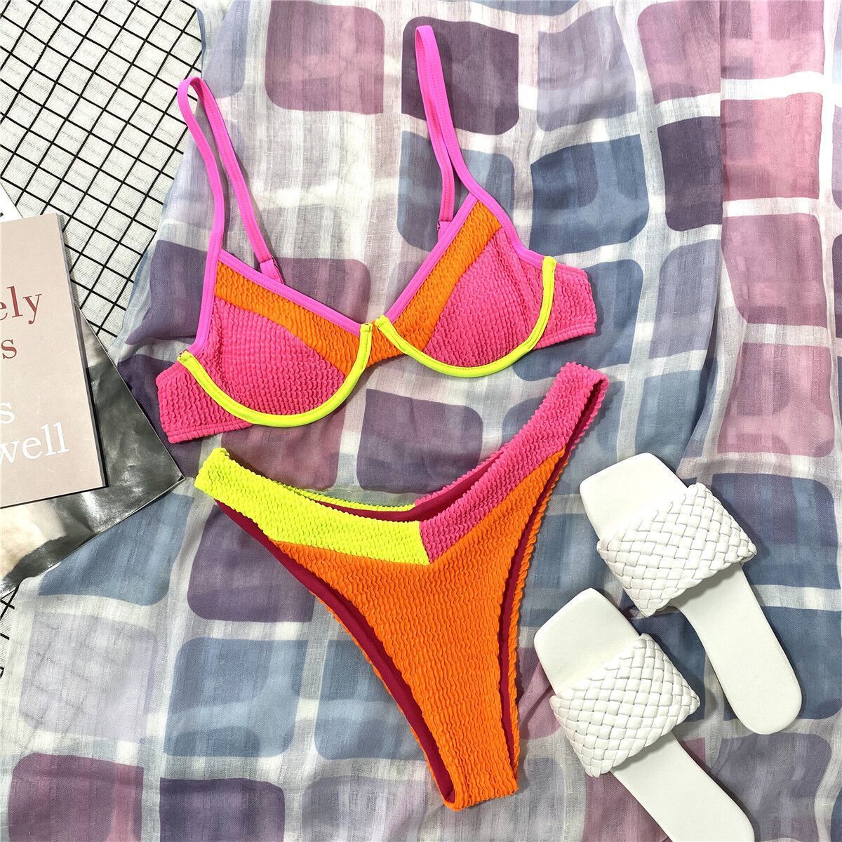 Mujeres Degradado De Color Juego De 2 Piezas Bikinis Traje De Baño display picture 2