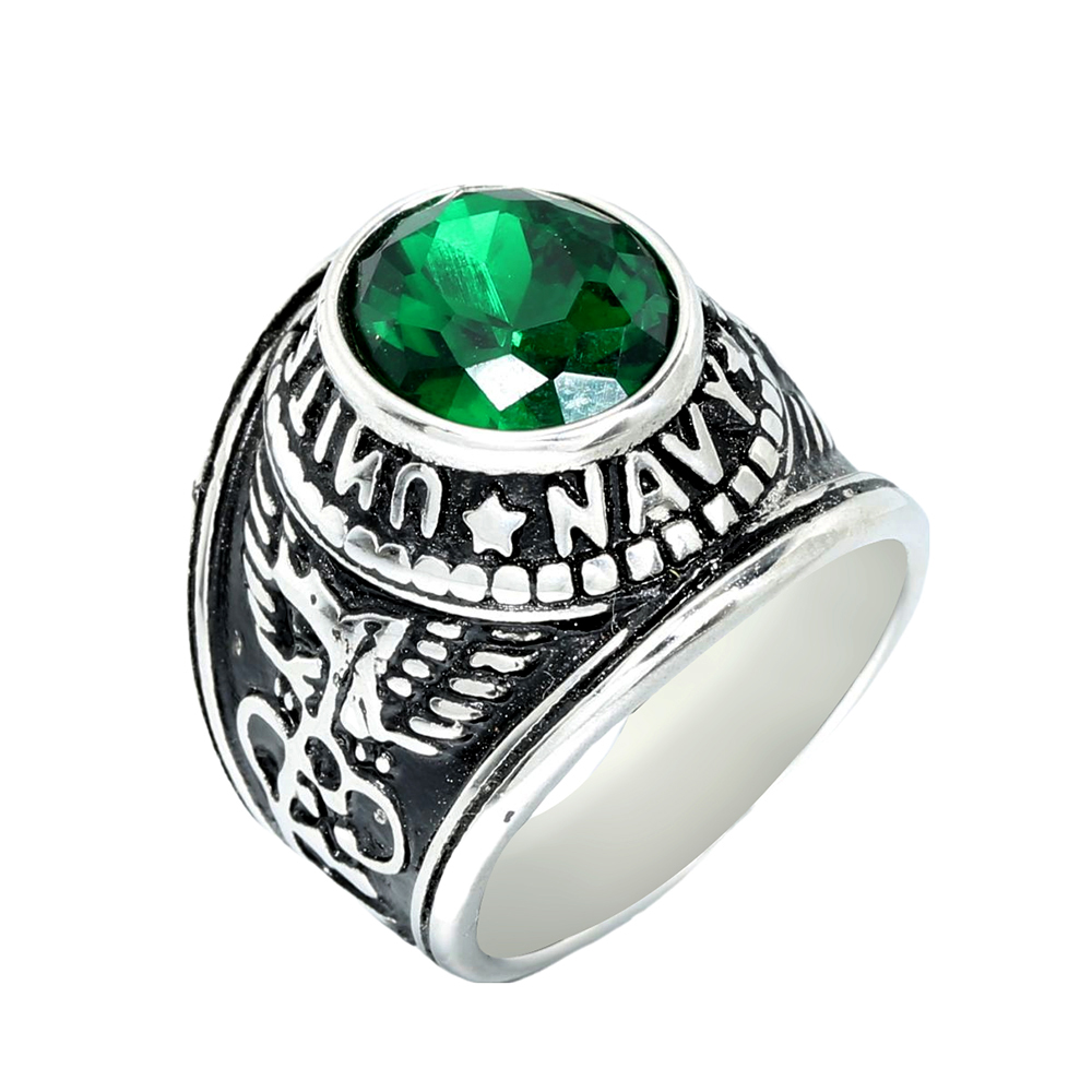 Stainless Steel Classic Style Inlay Color Block Glass Stone Rings display picture 5