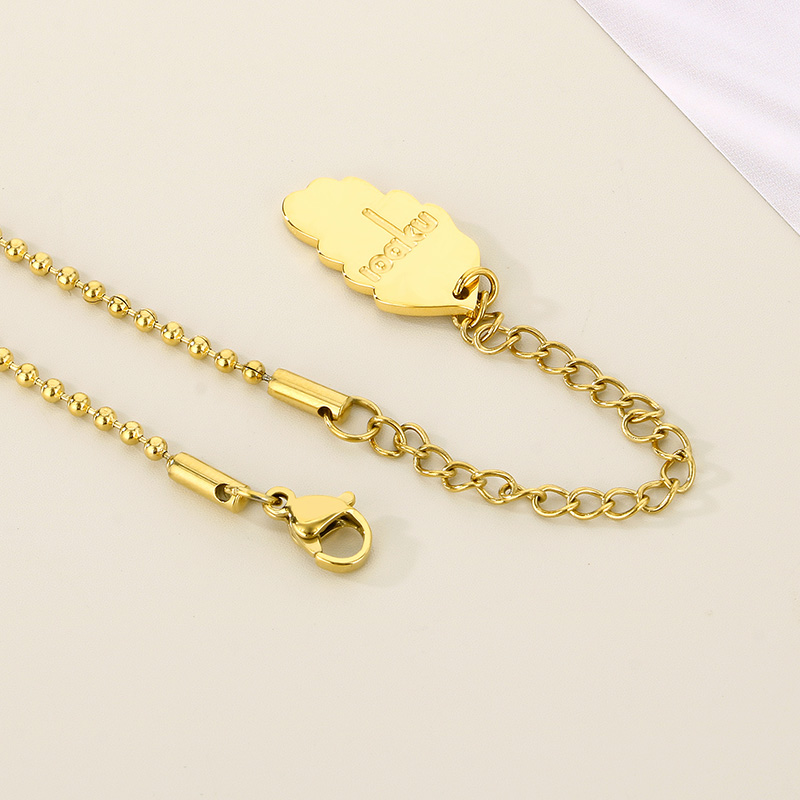 Edelstahl 304 18 Karat Vergoldet Einfacher Stil Symbol Halskette Mit Anhänger display picture 6