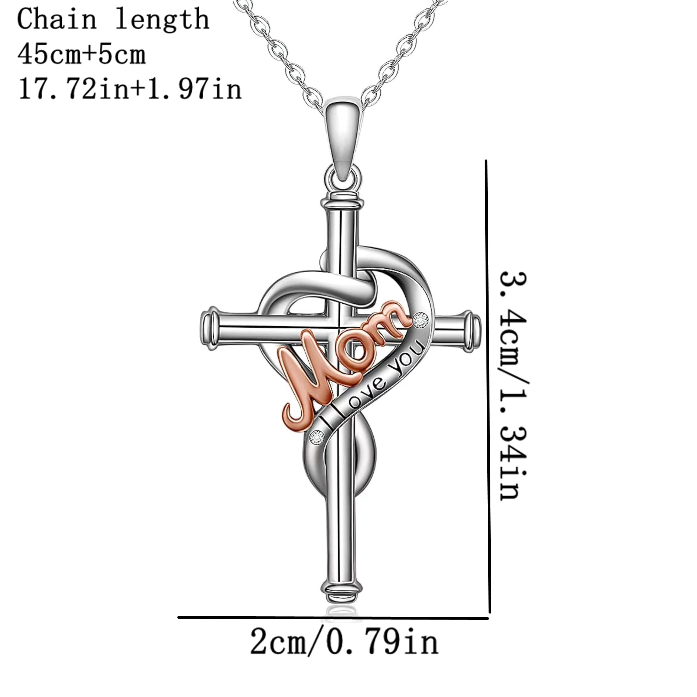 Artistic Cross Alloy Plating Silver Plated Mother'S Day Unisex Pendant Necklace display picture 4