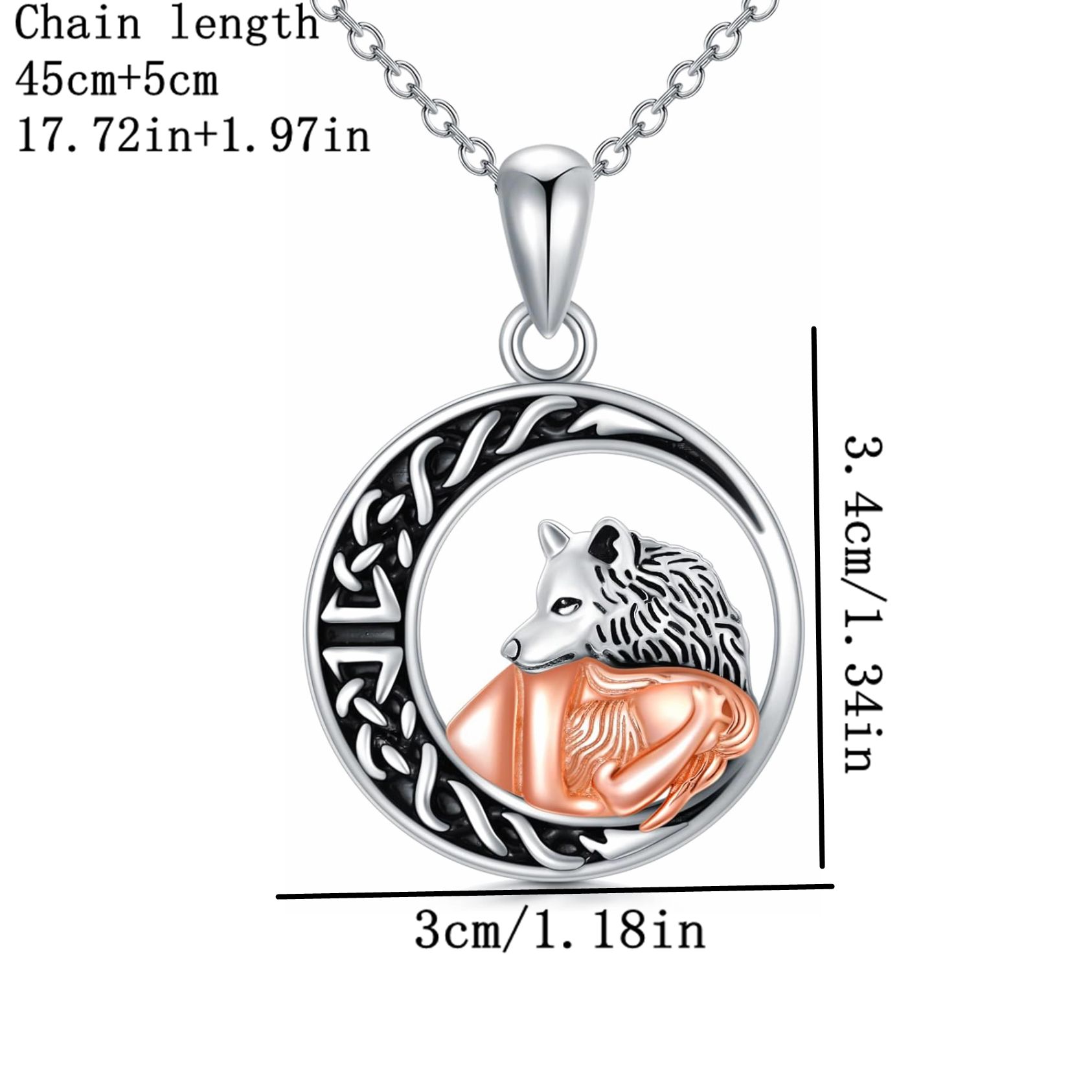 Retro Artistic Wolf Alloy Hollow Out Silver Plated Women's Pendant Necklace display picture 1