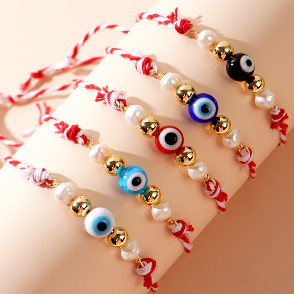 Ethnic Style Devil's Eye Alloy Polyester Handmade Women's Drawstring Bracelets display picture 1