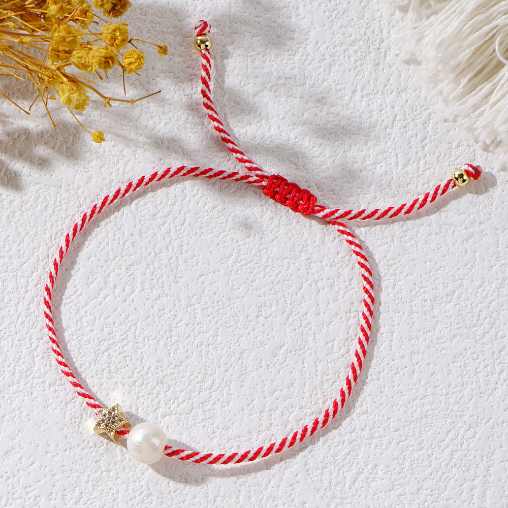 Ethnic Style Devil's Eye Alloy Rope Handmade Pearl Women's Drawstring Bracelets display picture 3