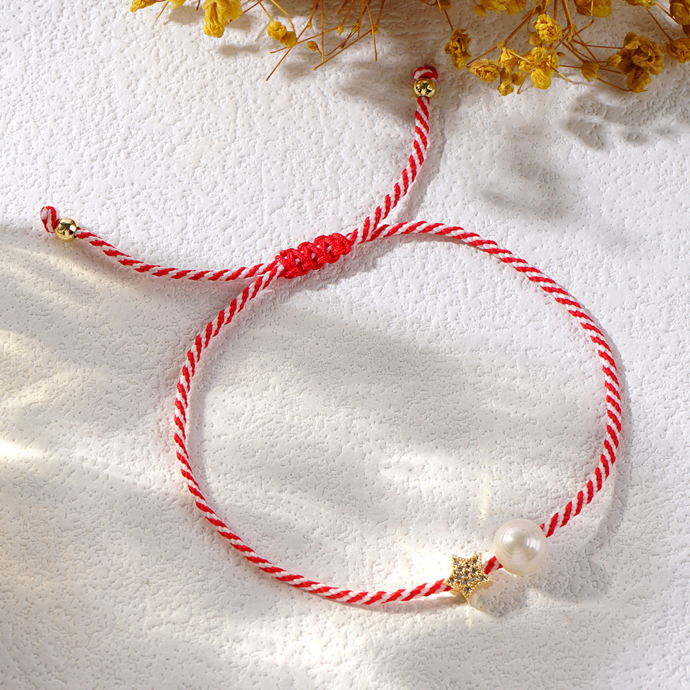 Ethnic Style Devil's Eye Alloy Rope Handmade Pearl Women's Drawstring Bracelets display picture 4