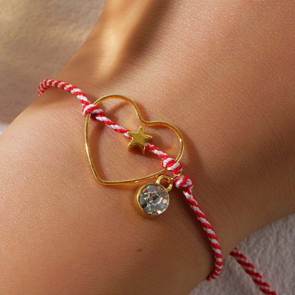 Vacation Star Heart Shape Alloy Rope Handmade Women's Drawstring Bracelets display picture 4
