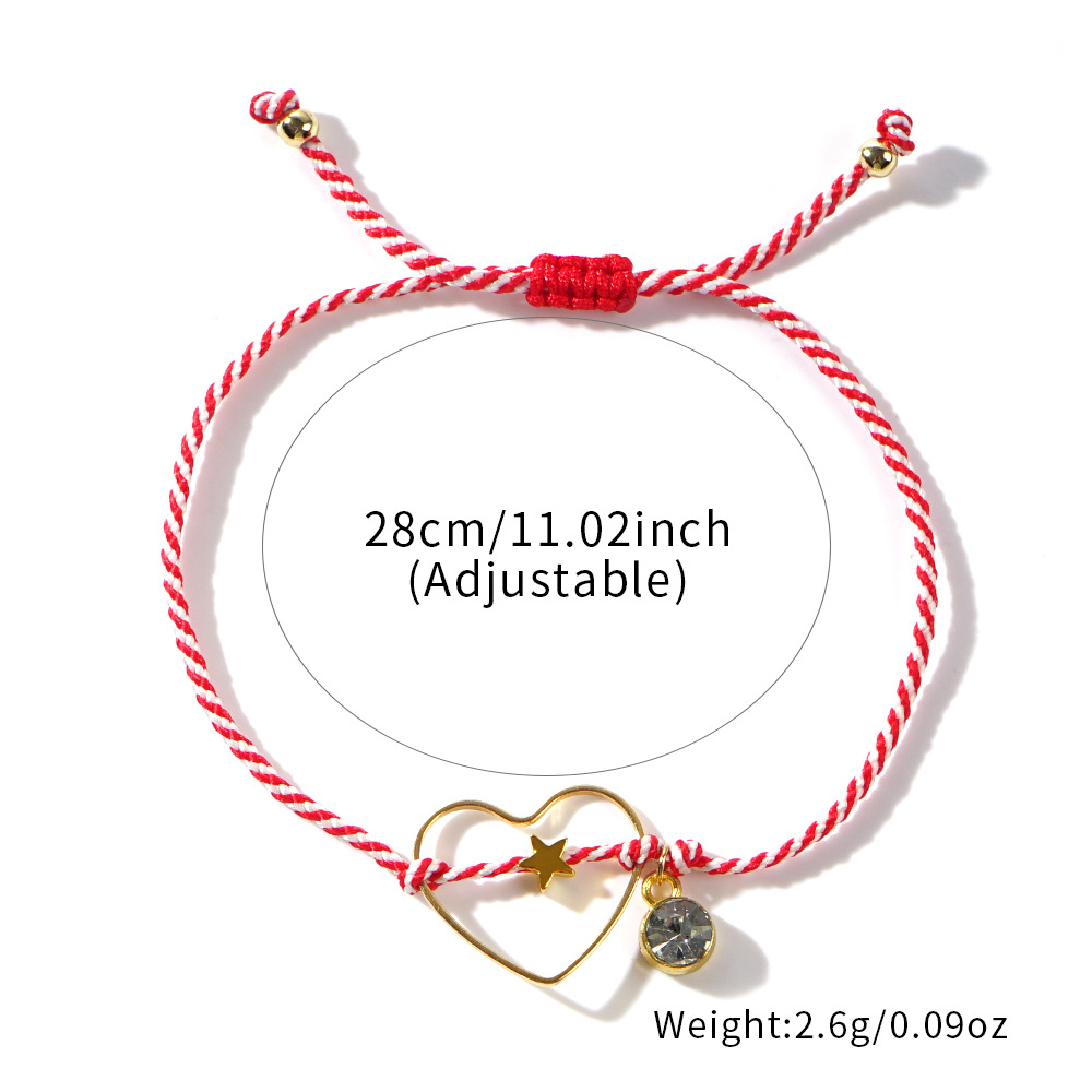 Vacation Star Heart Shape Alloy Rope Handmade Women's Drawstring Bracelets display picture 5
