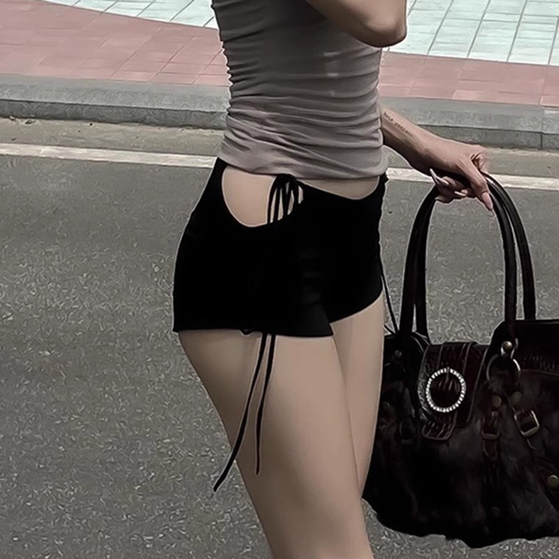 امرأة اليومي ملابس الشارع اللون الصامد السراويل القصيرة بأمتصاص سروال مستقيم display picture 6