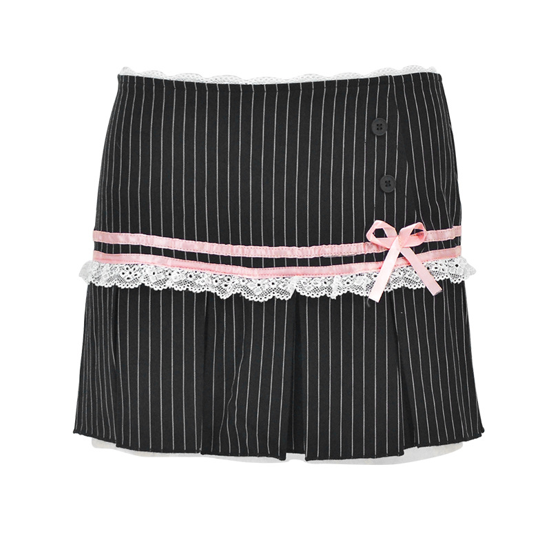 Summer Preppy Style Solid Color Bow Knot Spandex Polyester Above Knee Skirts display picture 15