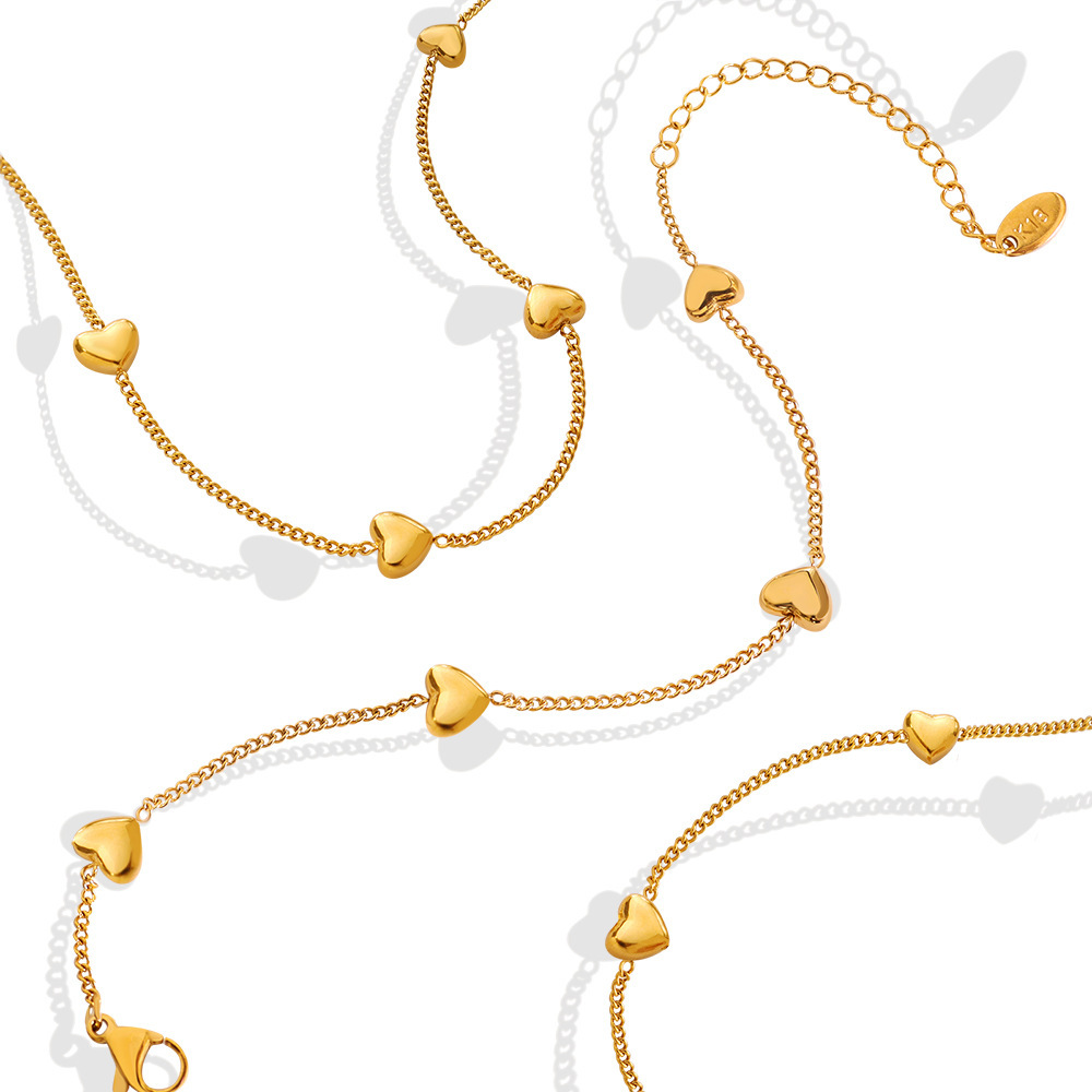 Acero Titanio Chapados en oro de 18k Dulce Estilo Simple Número Margarita Pulsera Collar display picture 2