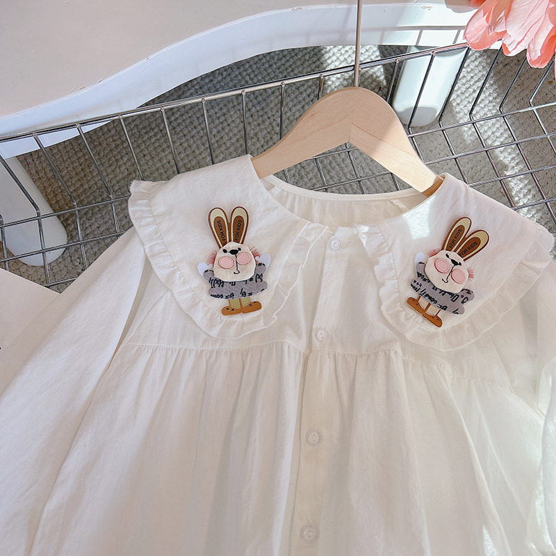 Cute Rabbit Appliques Cotton T-shirts & Blouses display picture 3