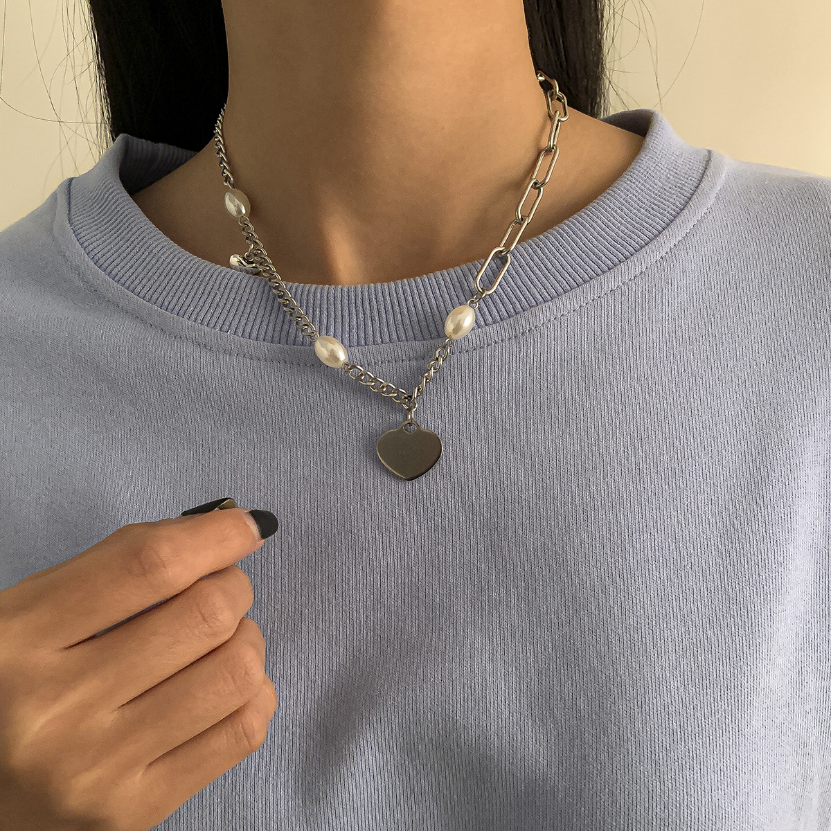 Streetwear Heart Shape Alloy Women's Necklace display picture 2